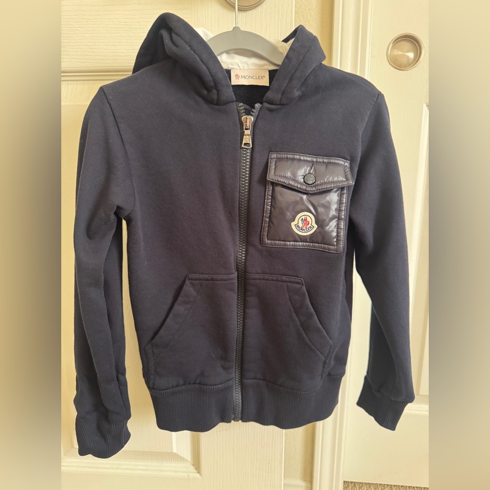 Moncler Kids Hoodie & Joggers Set Navy Size 8A / 130cm Authentic $650 Retail